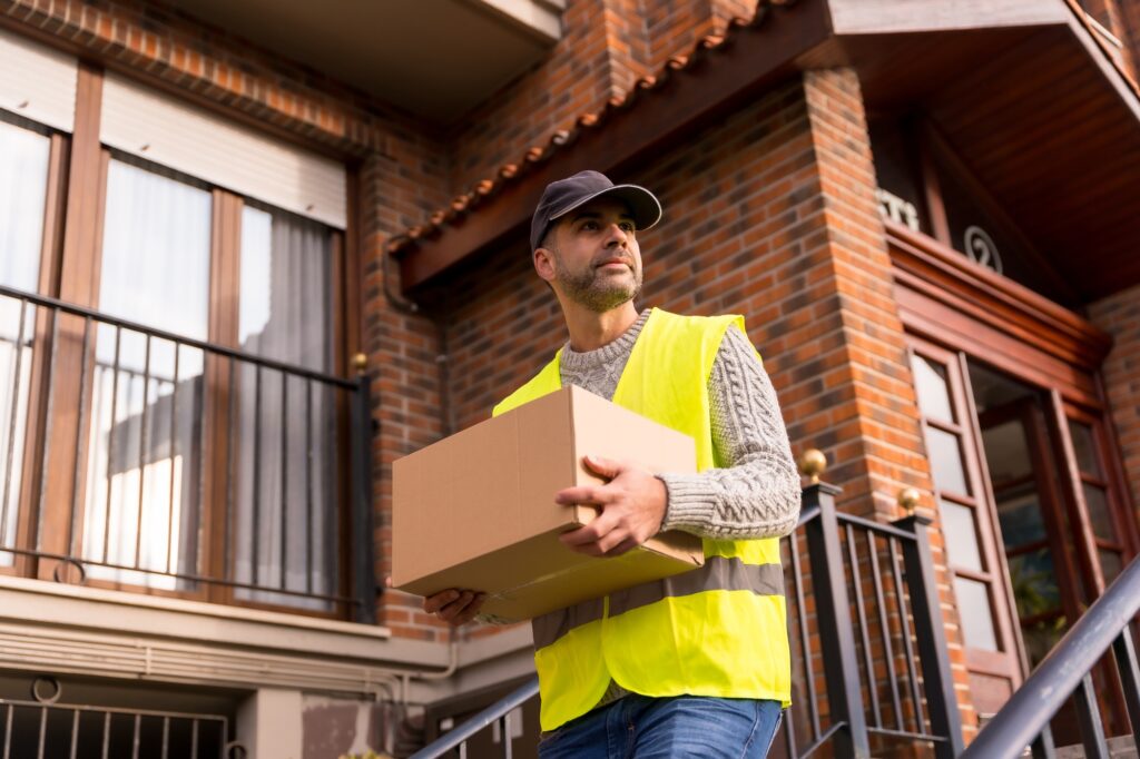 Package delivery man for an online store, delivery logistics company